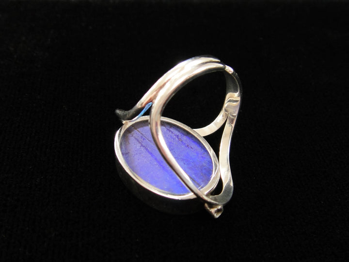 Reversible Blue Morpho/Sunset Oval Ring (adjustable)