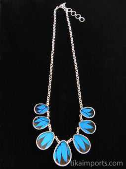Blue & Black Teardrop Necklace