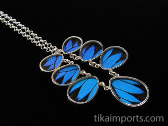 Blue & Black Teardrop Necklace