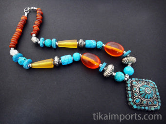 Tibetan Style Necklace ~ sqn709