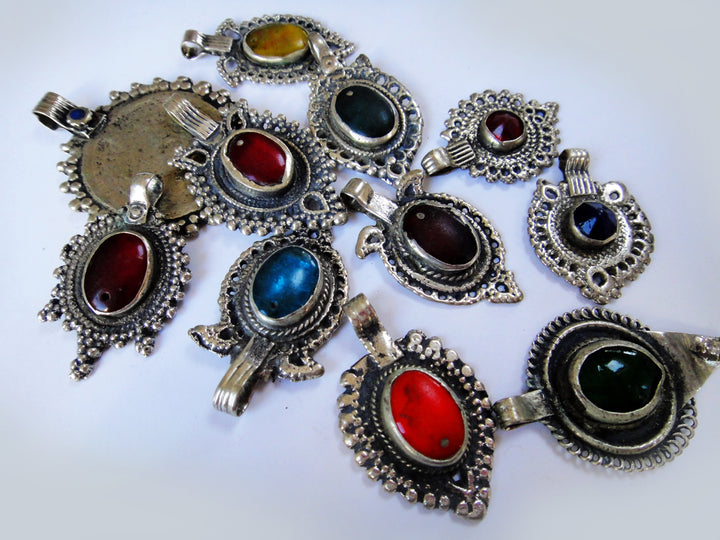 Afghan Glass Pendants - 10 pc.