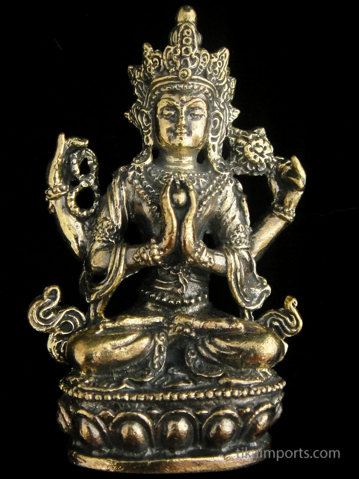 Brass Deity Statuette - Large - Avalokiteshvara
